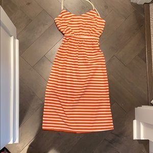 Red/orange and white stripped maxi dress